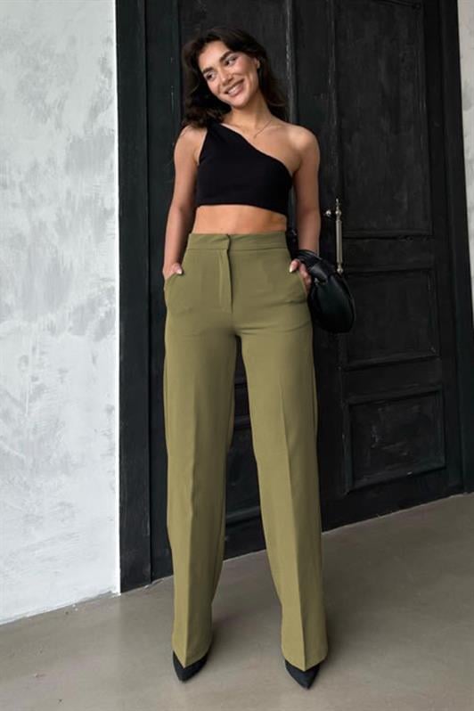 MDX Haki High Waist Fabric Pants MG2284 - Torremolinos
