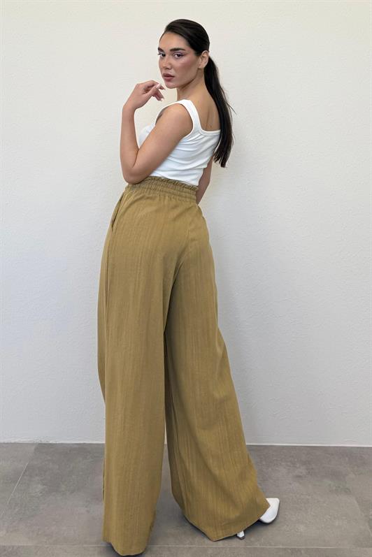 MDX Mustard High Waist Wide Leg Pants MG2408 - La Presa
