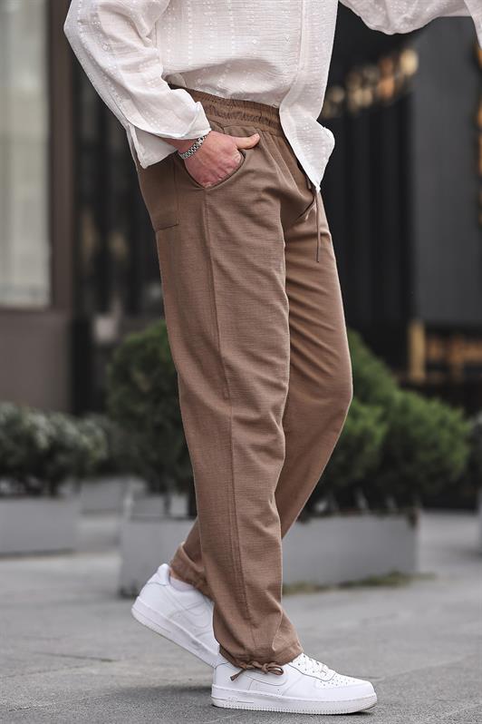 MDX Comfort Fit Men's Brown Pants with Cuff Detail 6532 - Modena