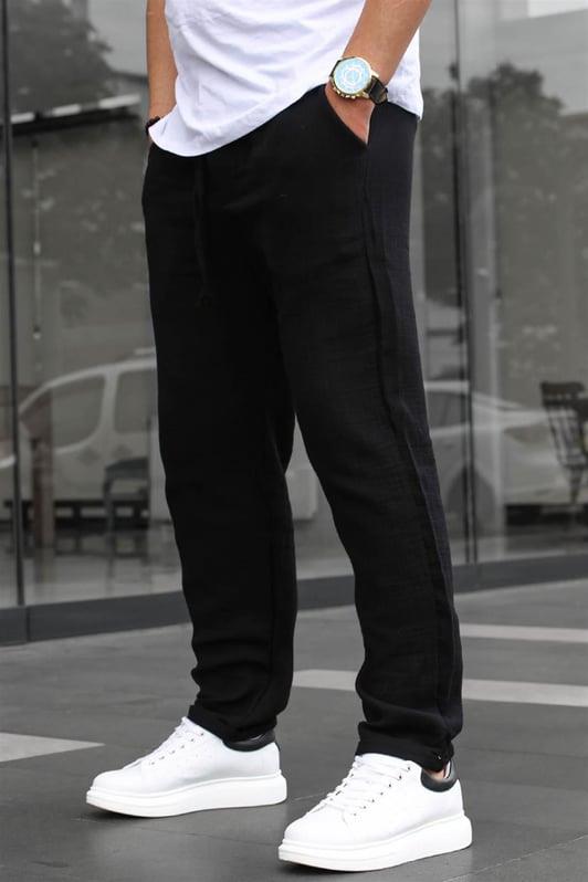 MDX Dark Black Muslin Fabric Men's Basic Pants 6507 - Allen