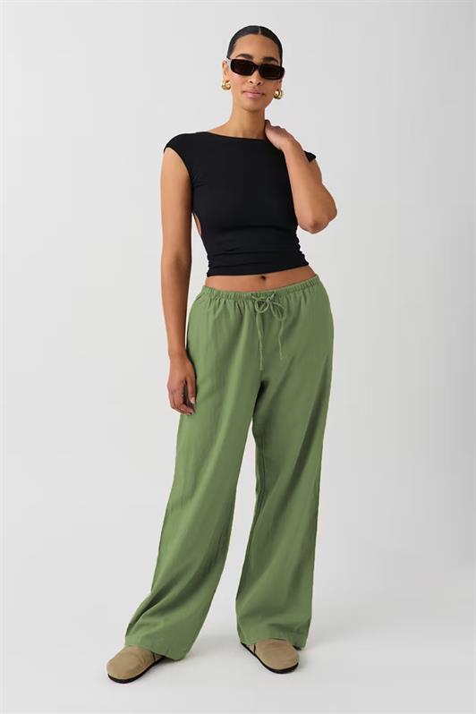 MDX Haki Elastic High Waist Wide Leg Pants MG2020 - Alès