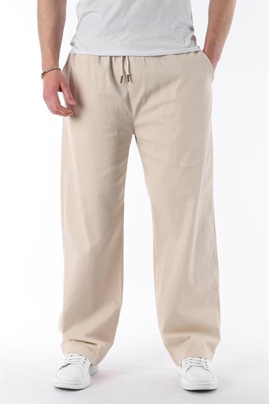 MDX Beige Slim Fit Pleated Men's Pants E7403 - Hallandale Beach