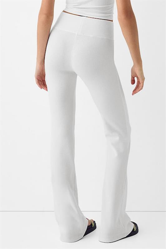 MDX White High Waist Flared Spanish Pants with Belt MG2096 - Esch-sur-Alzette