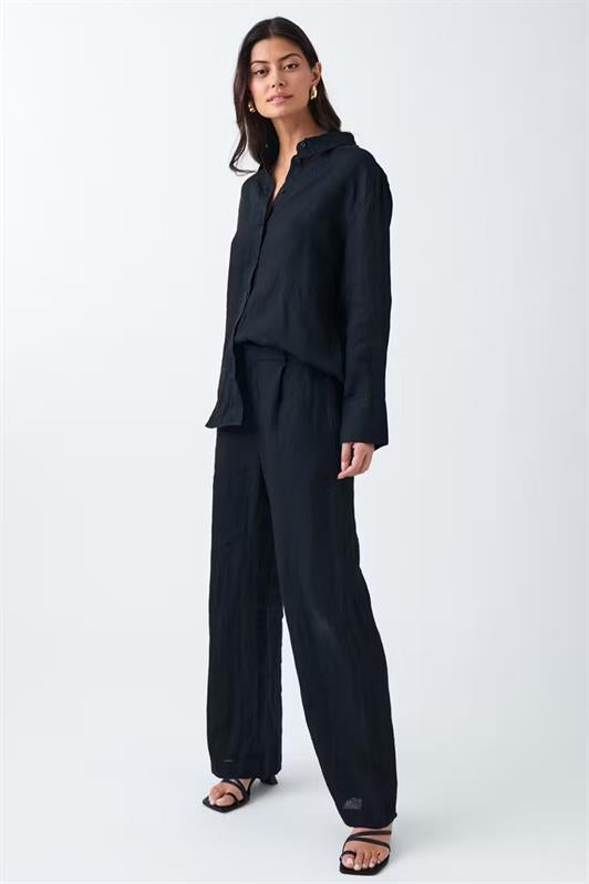 MDX Black Belted Wide Leg Women's Pants MG2021 - Tallaght
