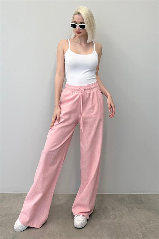 MDX Pink High Waist Ruffled Wide Leg Women's Pants MG2011 - Rowley Regis