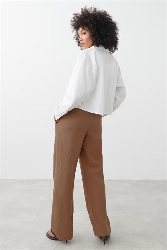 MDX Brown Elastic Waist Wide Leg Pants MG2020 - Stakhanov