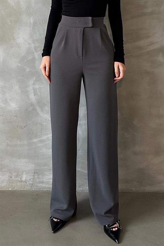 MDX Anthracite Palazzo Pants with Lycra and Velcro Closure MG2291 - San Juan del Río