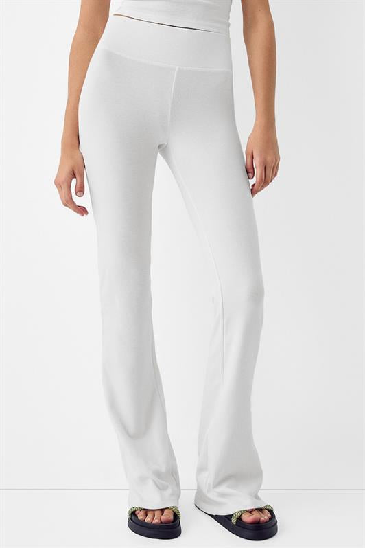 MDX White High Waist Flared Spanish Pants with Belt MG2096 - Esch-sur-Alzette