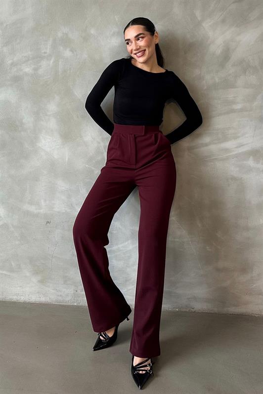 MDX Burgundy Lycra Hook-and-Loop Palazzo Pants MG2291 - Fort Smith