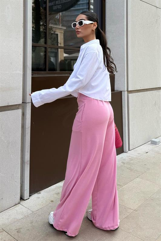MDX Pink High Waist Comfort Fit Wide Leg Women's Pants MG2309 - Puyallup