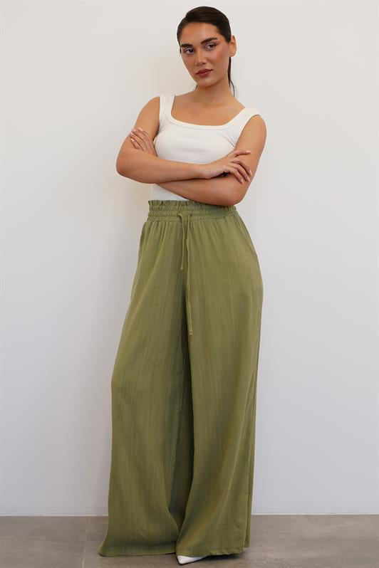 MDX Mint Green High Waisted Wide Leg Pants MG2408 - Conegliano