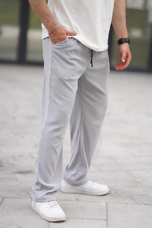 MDX Dyed Gray Adjustable Waist Detailed Baggy Trousers 6545 - Tonbridge