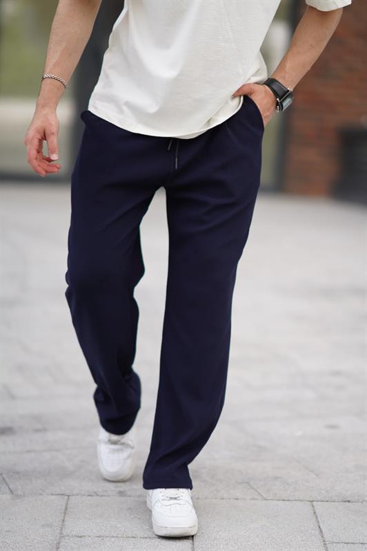 MDX Navy Blue Adjustable Waist Detailed Baggy Trousers 6545 - Yorktown