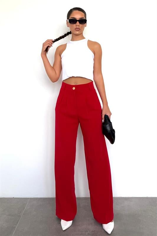 MDX Red Women's Palazzo Pants Mg2525 - Santa Clara