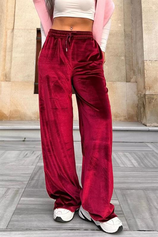 MDX Burgundy Velvet Wide Leg Pants MG2283 - St. Catharines