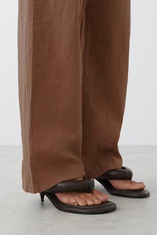 MDX Brown Elastic Waist Wide Leg Pants MG2020 - Stakhanov