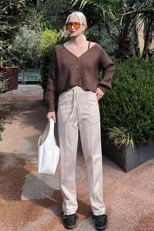 MDX Beige Adjustable Wide Leg Pants MG2215 - Cottbus