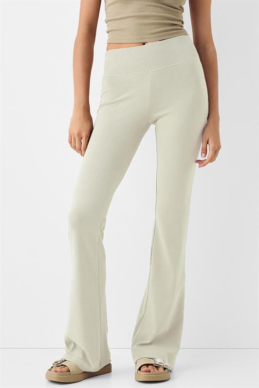 MDX Ecru High Waist Spanish Flare Pants with Belt MG2096 - Ajaccio