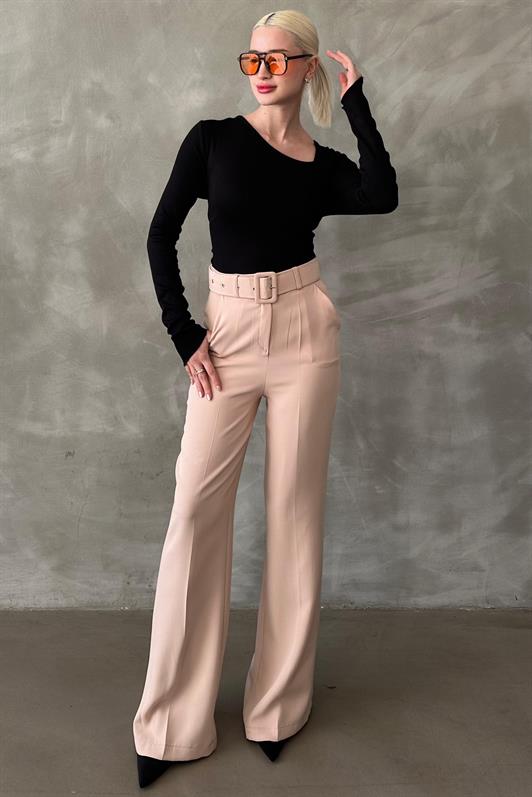 MDX Beige Spanish Flare Women's Fabric Pants MG2303 - Brindisi