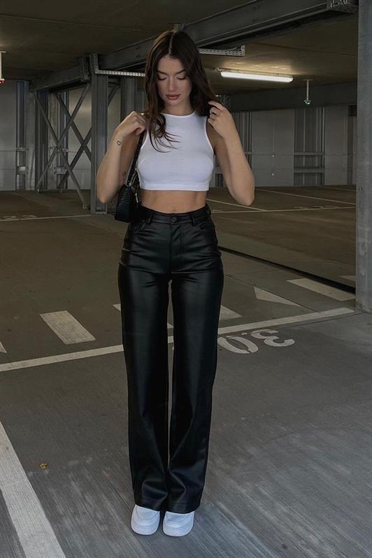 MDX Mad Girls Dark Black Leather Pants MG1316 - Umán