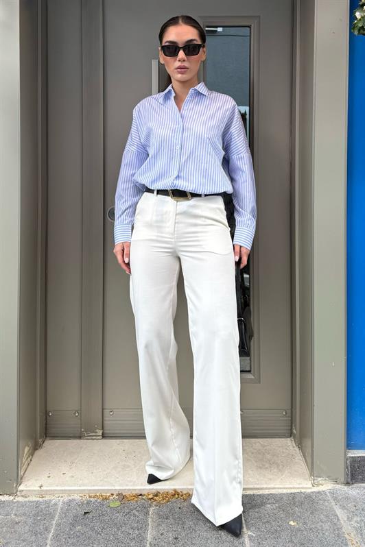 MDX White High Waist Fabric Pants MG2285 - Sicklerville