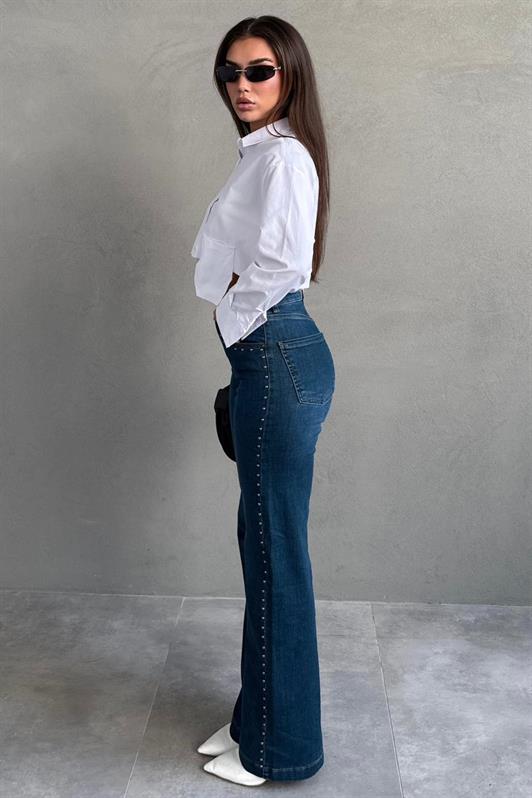 MDX Mavi Wide Leg Kadın Kot Pantolon MG2596 - Everett