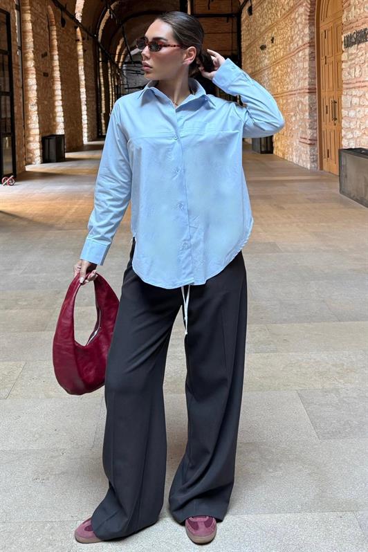 MDX Acı Kahve Çift Bel Bantlı Wide Leg Kadın Pantolon MG2551 - Westchester