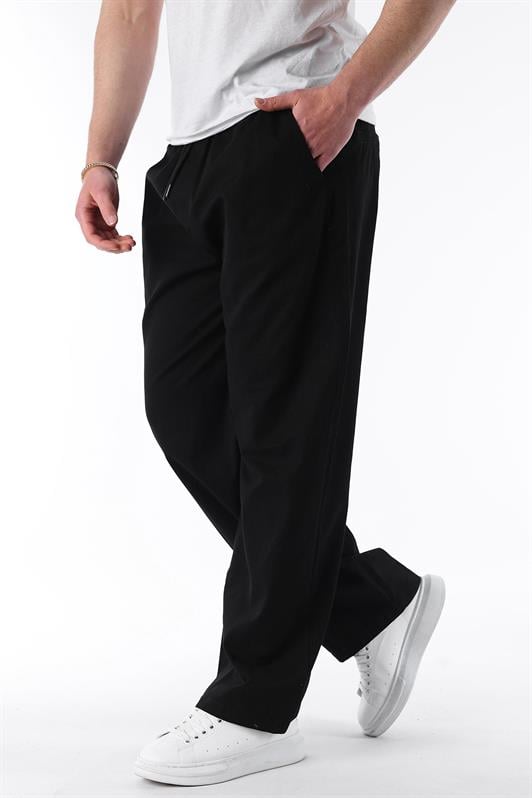 MDX Black Wide Leg High Waist Lace-Up Men's Pants E7403 - Deurne