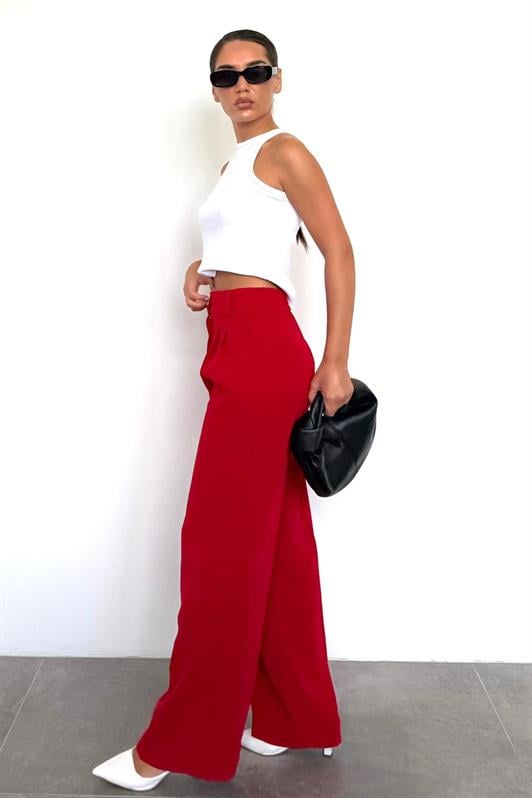 MDX Red Women's Palazzo Pants Mg2525 - Santa Clara