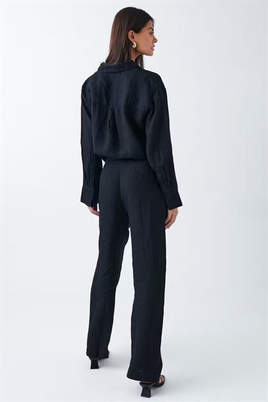 MDX Black Belted Wide Leg Women's Pants MG2021 - Tallaght