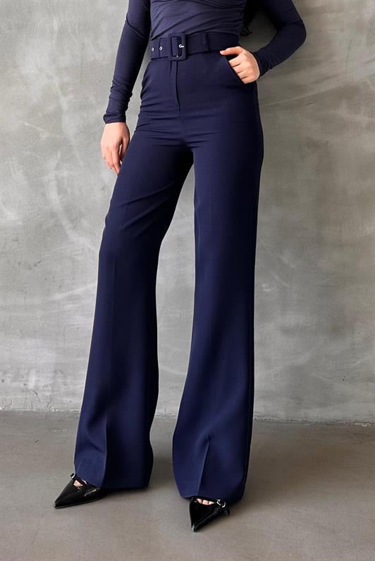 MDX Navy Blue Spanish Flare Women's Fabric Trousers MG2303 - Vaudreuil-Dorion