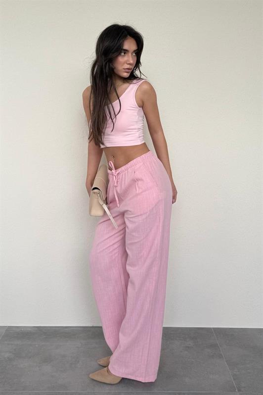 MDX Pink High Waisted Wide Leg Fabric Pants MG1950 - Oakley