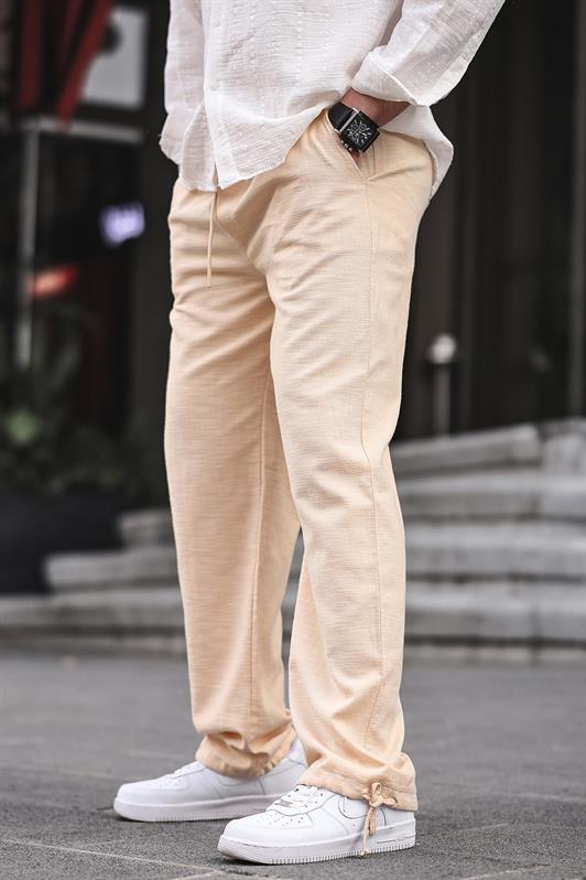 MDX Men's Beige Pants with Cuff Detail Comfortable Fit 6532 - Coatzacoalcos
