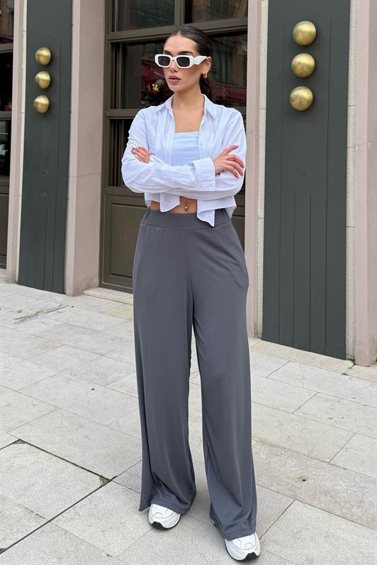 MDX Smoke High Waist Comfortable Fit Wide Leg Women's Trousers MG2309 - Nueva Rosita
