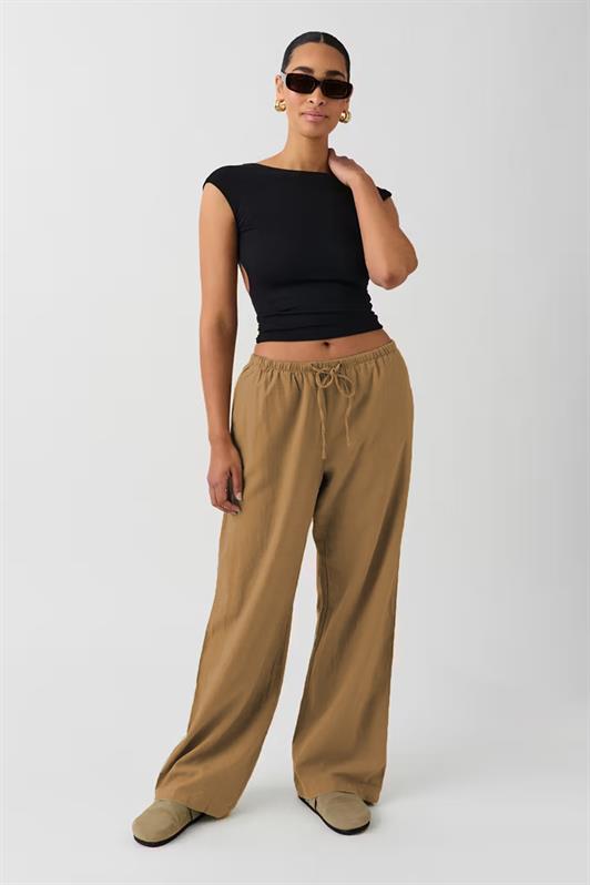 MDX Camel Elastic Waist Wide Leg Pants MG2020 - Park Ridge