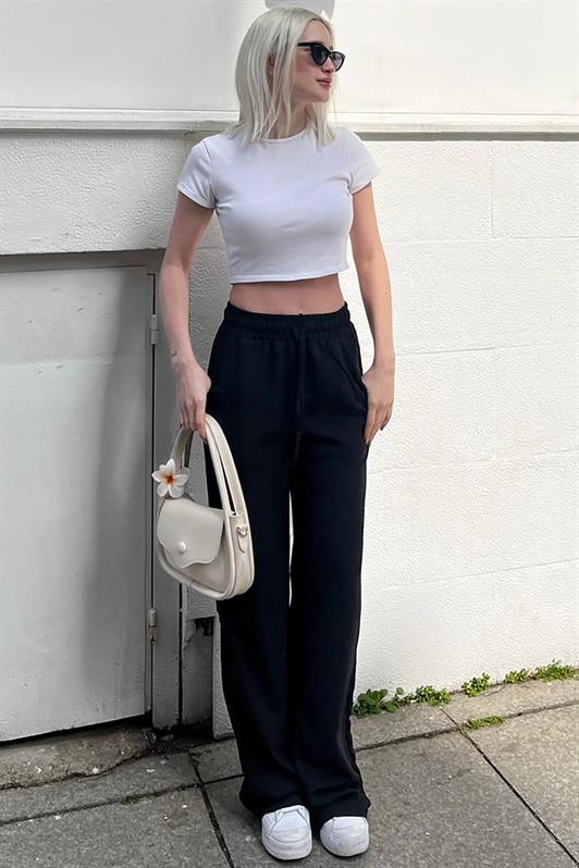 MDX Black High Waisted Wide Leg Women's Pants MG2011 - Apaseo el Alto