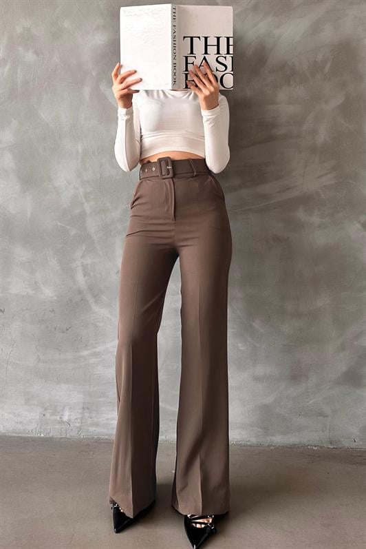 MDX Brown Spanish Flare Women's Fabric Pants MG2303 - Nanterre