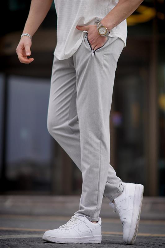 MDX Gray Zipper Detailed Men's Pants 6520 - Tlapa de Comonfort