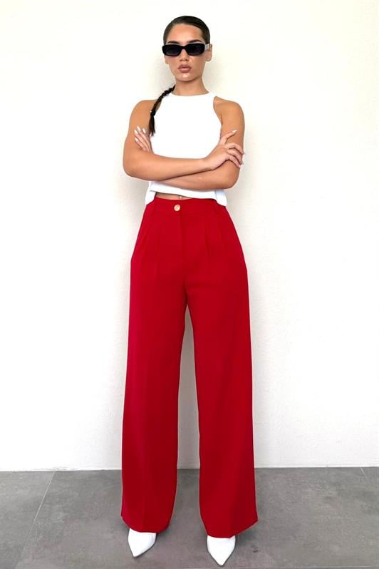 MDX Red Women's Palazzo Pants Mg2525 - Santa Clara