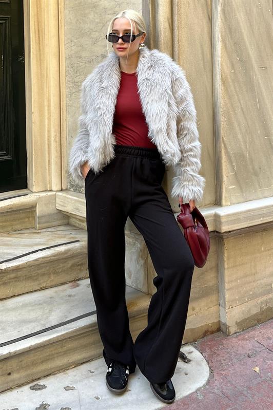 MDX Black High Waist Elasticated High Waist Flared Knit Pants MG2211 - Teramo