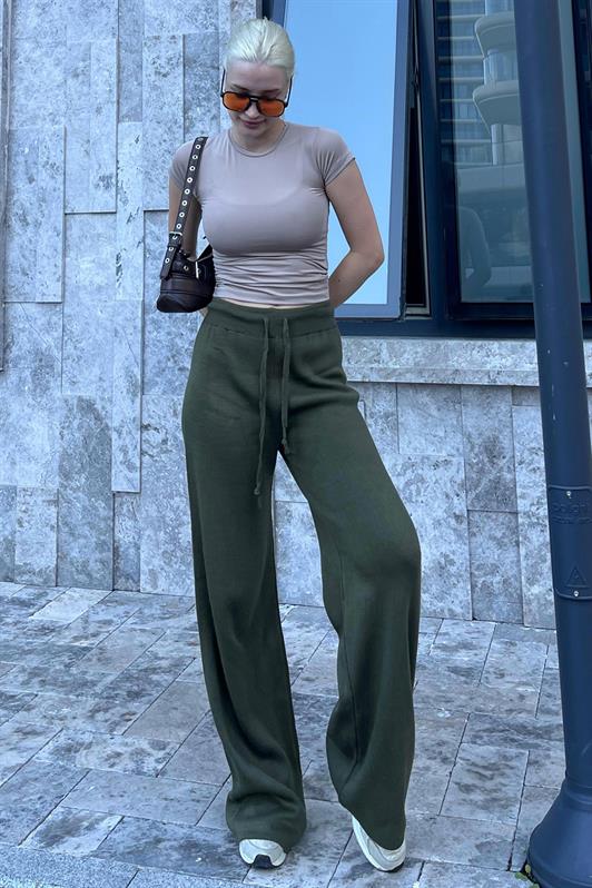 MDX Haki Adjustable Waist Wide Leg Pants MG2089 - Mislata