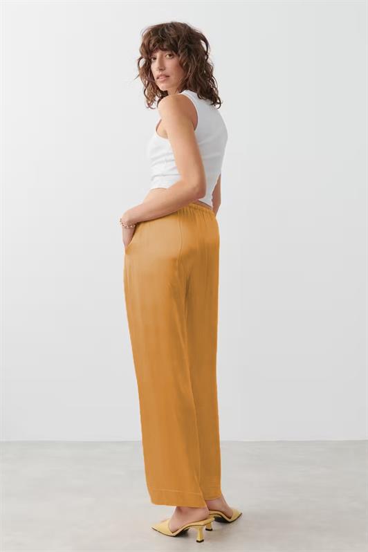 MDX Orange High Waisted Satin Wide Leg Women's Pants MG2019 - Westminster