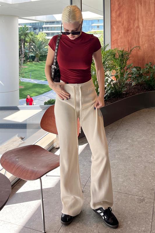 MDX Beige Adjustable Wide Leg Pants MG2089 - Lima