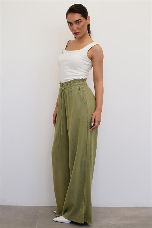 MDX Mint Green High Waisted Wide Leg Pants MG2408 - Conegliano