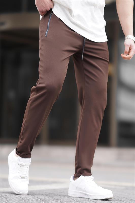 MDX Brown Zipper Detail Men's Pants 6520 - Piraeus
