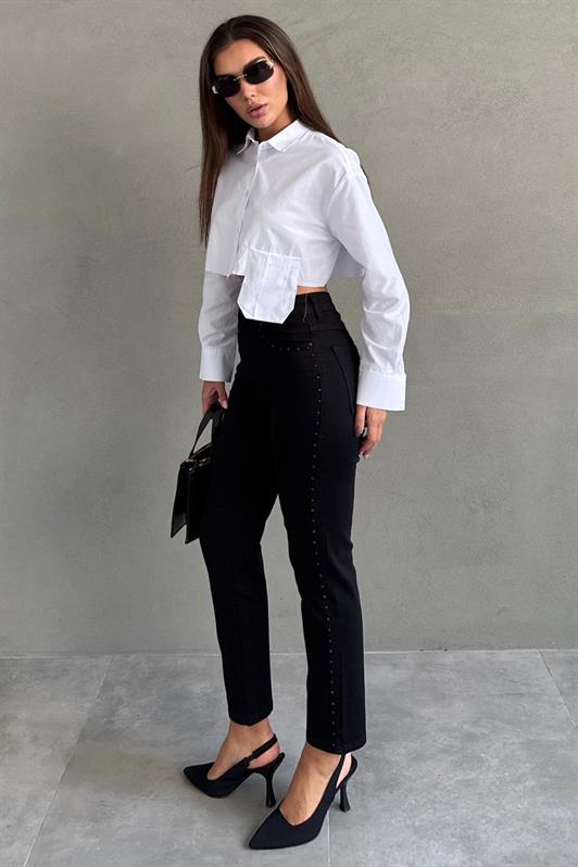 MDX Siyah Boru Paça Kadın Kot Pantolon MG2597 - San Cugat del Vallés