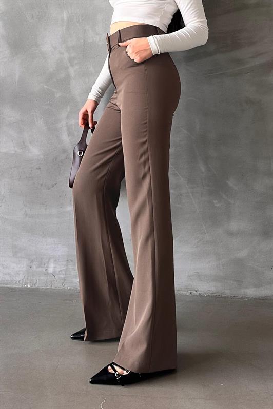 MDX Brown Spanish Flare Women's Fabric Pants MG2303 - Nanterre