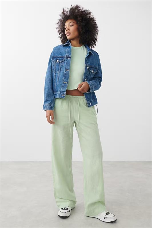 MDX Mint Green Elastic Waist Wide Leg Pants MG2020 - Gulfport