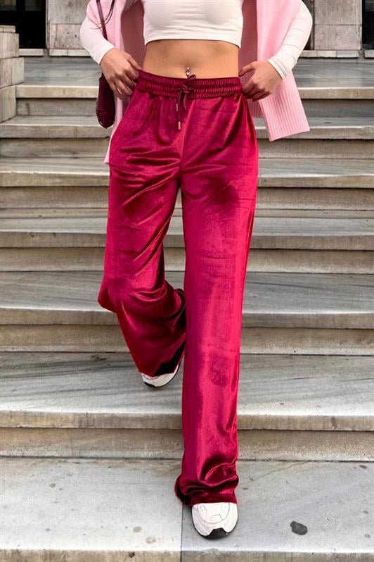 MDX Burgundy Velvet Wide Leg Pants MG2283 - St. Catharines