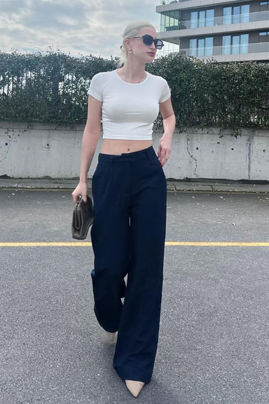 MDX Black Belted Wide Leg Pants MG1992 - Porterville
